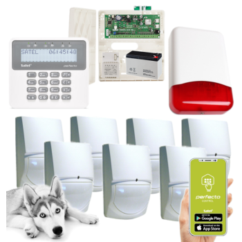 ZESTAW ALARMOWY SATEL PERFECTA 16 SET-A 7 CZUJEK SWAN QUAD + PRF-LCD + SYRENA TI700